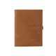 aerial view a tan leather & fuchsia linen accent mini tasker leather mini padfolio, image 1 of 2