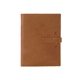 aerial view a tan leather & light rust linen accent mini tasker leather mini padfolio, image 1 of 2