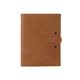 aerial view a tan leather & royal blue linen accent mini tasker leather mini padfolio, image 1 of 2
