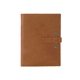 aerial view a tan leather & turquoise linen accent mini tasker leather mini padfolio, image 1 of 2