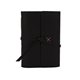 aerial view a black leather & fuchsia linen accent cooper large journal, image 1 of 2