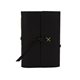 aerial view a black leather & lemon linen accent cooper large journal, image 1 of 2