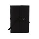 aerial view a black leather & turquoise linen accent cooper large journal, image 1 of 2