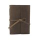aerial view a distressed brown leather & black linen accent cooper large journal, image 1 of 2