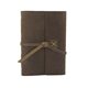 aerial view a distressed brown leather & lemon linen accent cooper large journal, image 1 of 2
