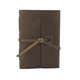aerial view a distressed brown leather & royal blue linen accent cooper large journal, image 1 of 2