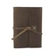 aerial view a distressed brown leather & white linen accent cooper large journal, image 1 of 2