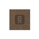 aerial view a distressed brown 2 x 2 leather square patch, image 1 of 2