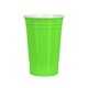 aerial view a neon green yukon cups 16 oz double wall party cup, image 1 of 2