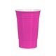 aerial view a neon pink yukon cups 16 oz double wall party cup, image 1 of 2