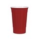 aerial view a red yukon cups 16 oz double wall party cup, image 1 of 3