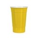 aerial view a yellow yukon cups 16 oz double wall party cup, image 1 of 4