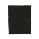 aerial view a black leather & light rust linen accent docker composition book cover, image 1 of 2
