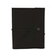 aerial view a black leather & turquoise linen accent docker composition book cover, image 1 of 2