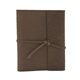 aerial view a distressed brown leather & country red linen accent docker composition book cover, image 1 of 2