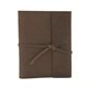 aerial view a distressed brown leather & royal blue linen accent docker composition book cover, image 1 of 2