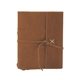 aerial view a tan leather & lemon linen accent docker composition book cover, image 1 of 2