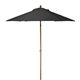 a black 7 wood - grain steel market umbrella