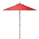 a red 7 wood - grain steel market umbrella