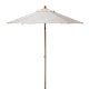 aerial view a white 7 wood - grain steel market umbrella, image 1 of 2