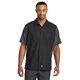 aerial view a black/charcoal red kap(r) short sleeve ripstop crew shirt, image 1 of 6