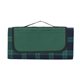 aerial view a green/blue plaid picnic blanket, image 1 of 5