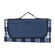 aerial view a navy blue plaid picnic blanket, image 1 of 5