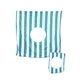 aerial view a turquoise/white stripe beach blanket tote, image 1 of 2