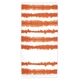 aerial view a orange good vibes cabana stripe beach towel, image 1 of 2
