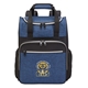 aerial view a navy heather 24- can heather backpack cooler, image 1 of 3