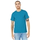 aerial view a heather aqua bella+canvas (r) unisex heather cvc short sleeve tee, image 1 of 6