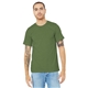 aerial view a heather green bella+canvas (r) unisex heather cvc short sleeve tee, image 1 of 6