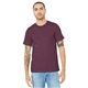 aerial view a heather maroon bella+canvas (r) unisex heather cvc short sleeve tee, image 1 of 6