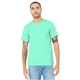aerial view a heather mint bella+canvas (r) unisex heather cvc short sleeve tee, image 1 of 6
