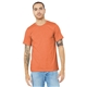 aerial view a heather orange bella+canvas (r) unisex heather cvc short sleeve tee, image 1 of 6