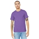 aerial view a heather team purple bella+canvas (r) unisex heather cvc short sleeve tee, image 1 of 6