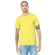 aerial view a heather yellow bella+canvas (r) unisex heather cvc short sleeve tee, image 1 of 6