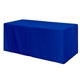 a royal blue (pms 7687) fitted poly / cotton 3- sided table cover - fits 6 standard table