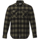 aerial view a loden/black (684) mens sprucelake roots73 long sleeve button up flannel shirt, image 1 of 4