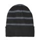 a black/iron grey sport - tek(r) striped beanie with solid band