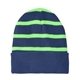 a team navy/flash green sport - tek(r) striped beanie with solid band