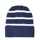 a true navy/white sport - tek(r) striped beanie with solid band
