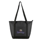 aerial view a black newport 80gsm polypropylene foil cooler tote, image 1 of 2