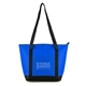 aerial view a blue newport 80gsm polypropylene foil cooler tote, image 1 of 2