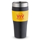 aerial view a yellow 16 oz no - slip - grip double wall tumbler, image 1 of 2