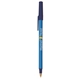aerial view a blue barrel & cobalt trim bic round stic ballpoint pen - promotional pens, image 2 of 2