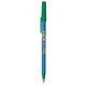 aerial view a blue barrel & green trim bic round stic ballpoint pen - promotional pens, image 2 of 2