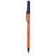 aerial view a orange barrel & cobalt trim bic round stic ballpoint pen - promotional pens, image 2 of 2