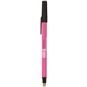 aerial view a pink barrel & black trim bic round stic ballpoint pen - promotional pens, image 2 of 2