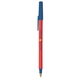 aerial view a red barrel & blue trim bic round stic ballpoint pen - promotional pens, image 3 of 3
